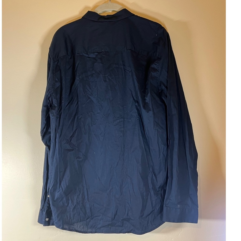 Armani Exchange Navy Mens Button Down Long Sleeve Plaid Casual Shirt - Large - Picture 2 of 6